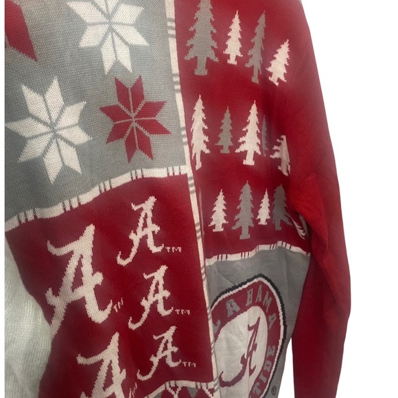 Alabama Crimson Tide Ugly Christmas Sweater XL NWT Red Gray Knit Color Block - Picture 2 of 10